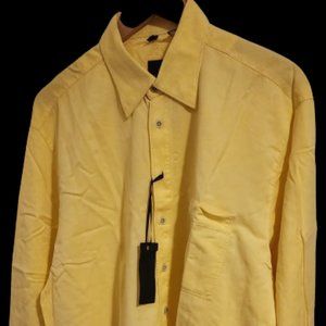 Haupt Long Sleeve Casual Button-Down Shirt in Golden Yellow - Large